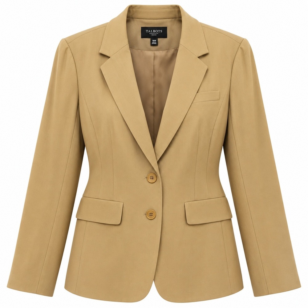 Vtg Talbots Quiet Luxury Blazer Women 16W Old Money Corporate Minimalist Preppy